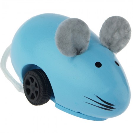 Vilac Uciekająca myszka niebieska drewniana zabawka