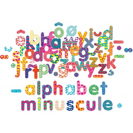 Magnesy drewniane Alfabet 81szt małe litery, Vilac Magnesy drewniane Alfabet 81szt małe litery, Vilac