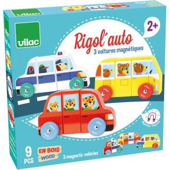 śmieszne Autka Magnetyczne Drewniane Vilac śmieszne Autka Magnetyczne Drewniane Vilac