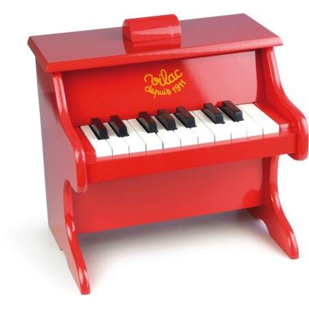 Vilac pianino czerwone drewniane dla dzieci, z nutami
