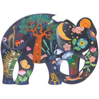 Słoń puzzle 150 elementów, Djeco