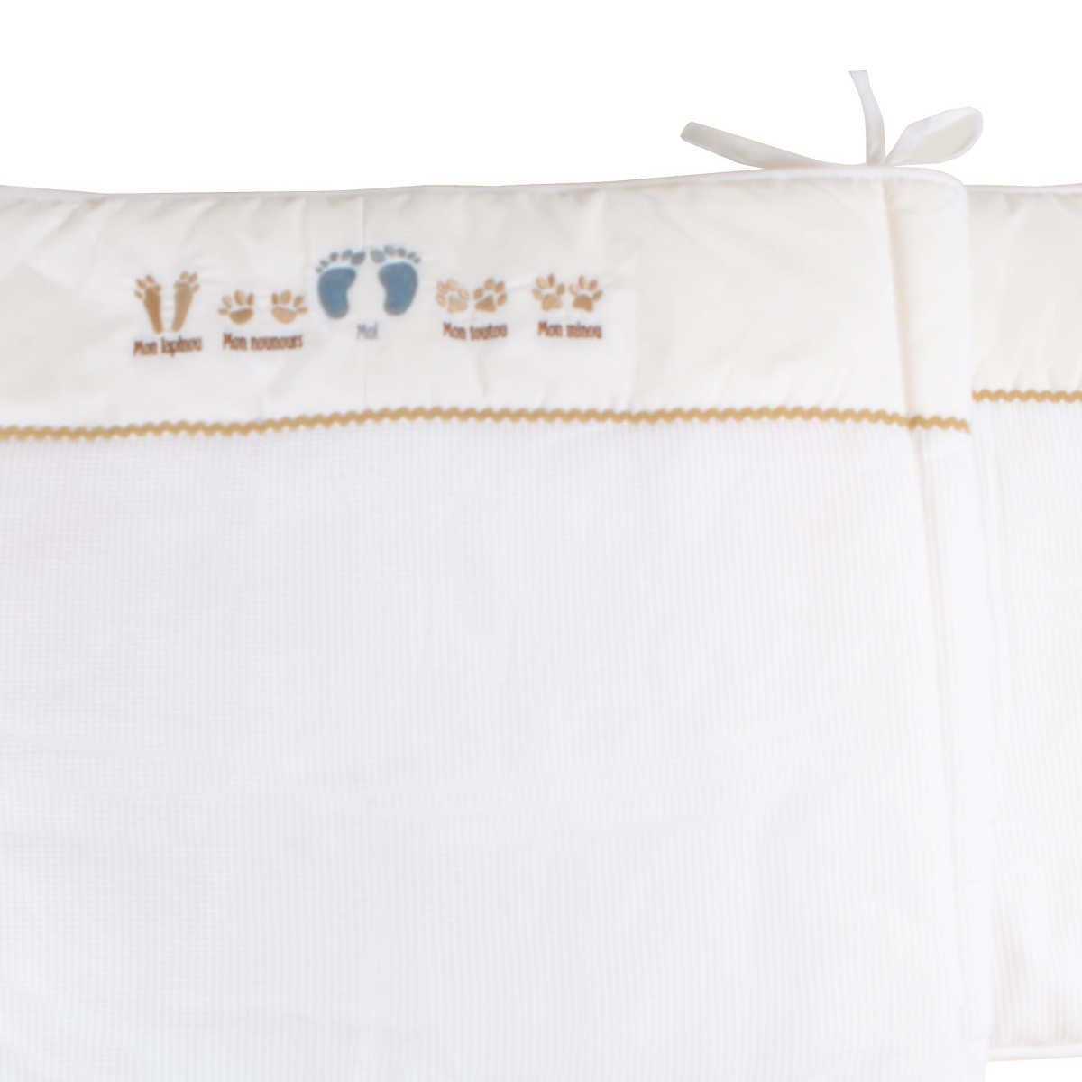 Ochraniacz do łóżeczka dla niemowląt 50x180cm Stópki błękitny, Poyet