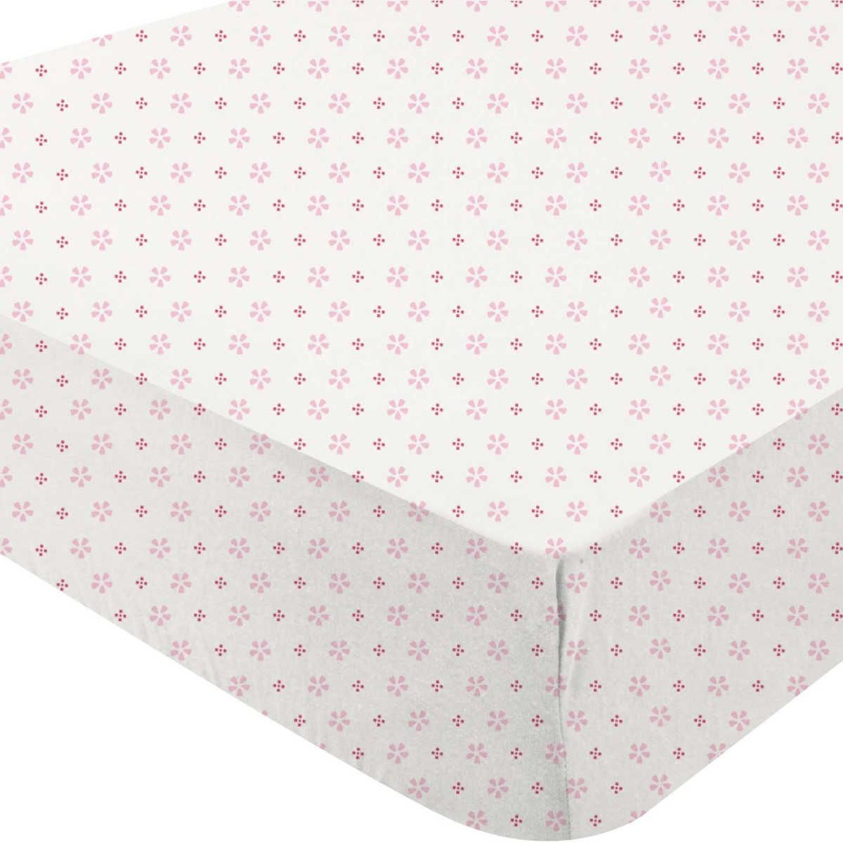 Prześcieradło jersey 70x140cm Kwiatki malinowe, Doux Nid