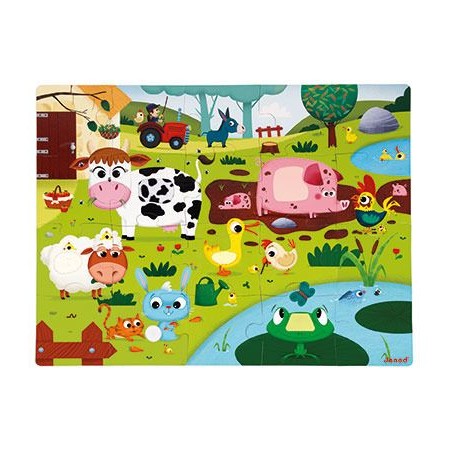 Puzzle sensoryczne 20 elementów Farma, Janod Puzzle sensoryczne 20 elementów Farma, Janod