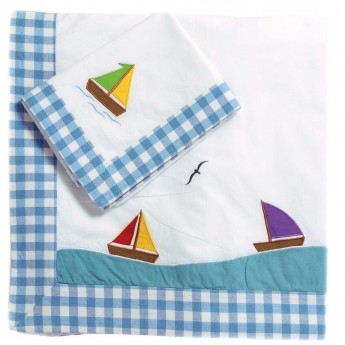 Poszwa na kołdrę i poszewka dla dzieci 140x200 cm Domek Morski, Win Green