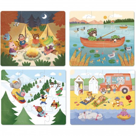 Vilac 4 drewniane puzzle ewolucyjne Wakacje od 2 lat Vilac 4 drewniane puzzle ewolucyjne Wakacje od 2 lat