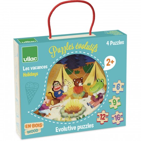 Vilac 4 drewniane puzzle ewolucyjne Wakacje od 2 lat Vilac 4 drewniane puzzle ewolucyjne Wakacje od 2 lat