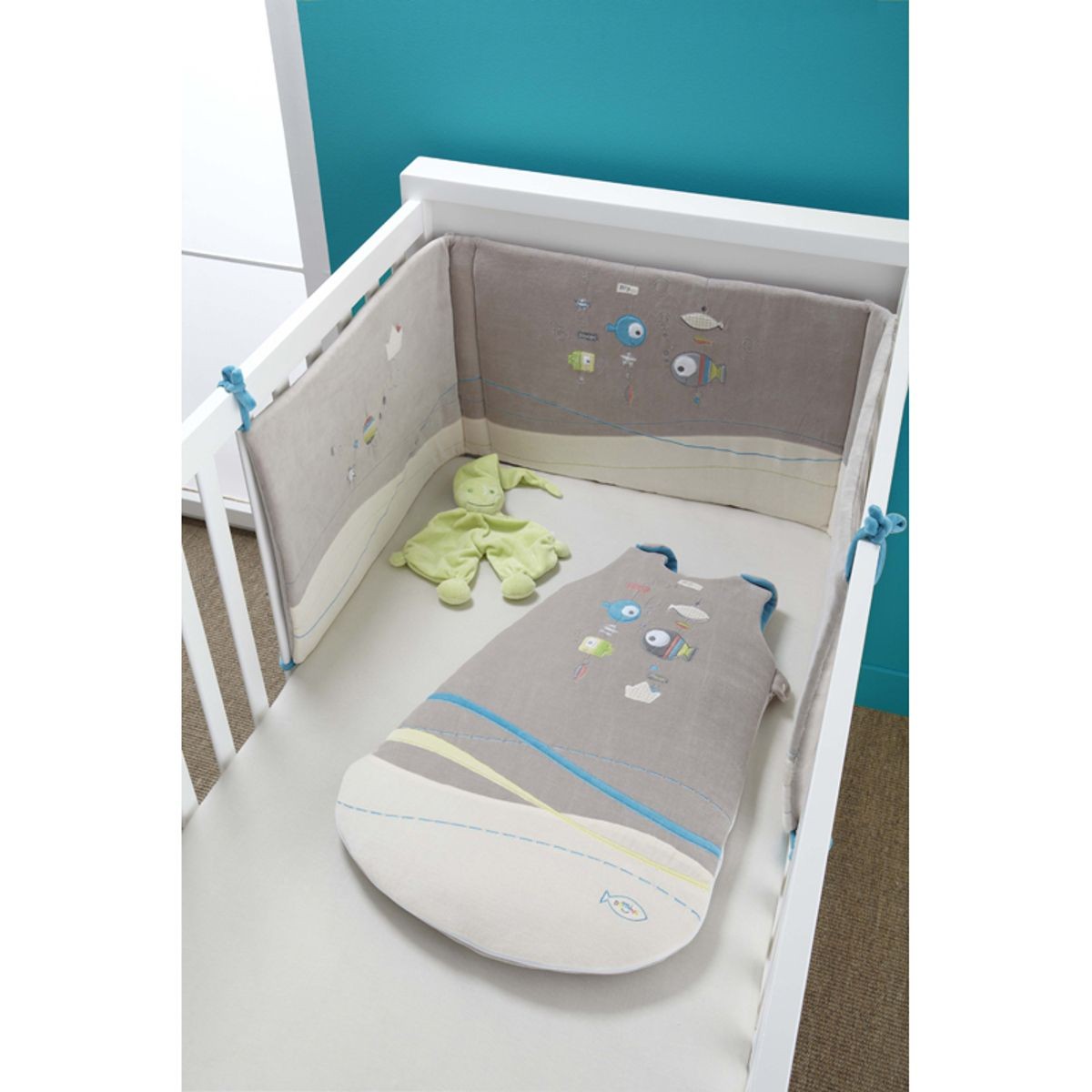 Ochraniacz na szczebelki do łóżeczka Rybki 70x140 i 60x120, Poyet