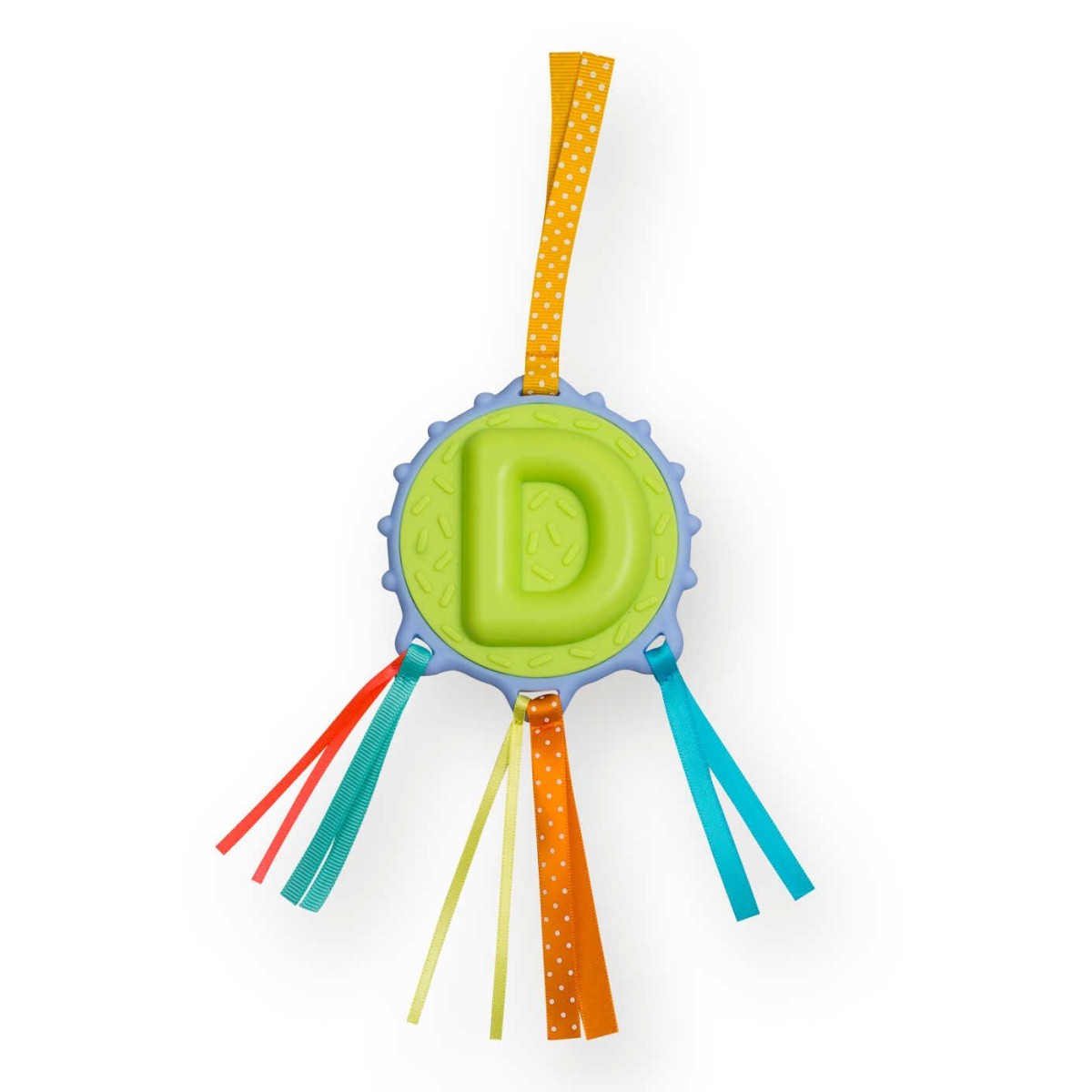 Ebulobo Gryzak Literka "D" z grzechotką i metkami od urodzenia