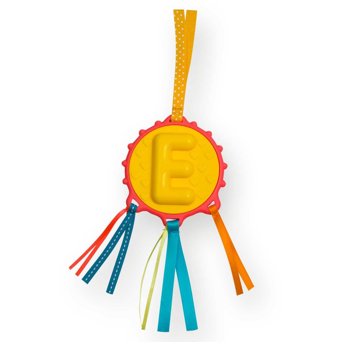 Ebulobo Gryzak Literka "E" z grzechotką i metkami od urodzenia