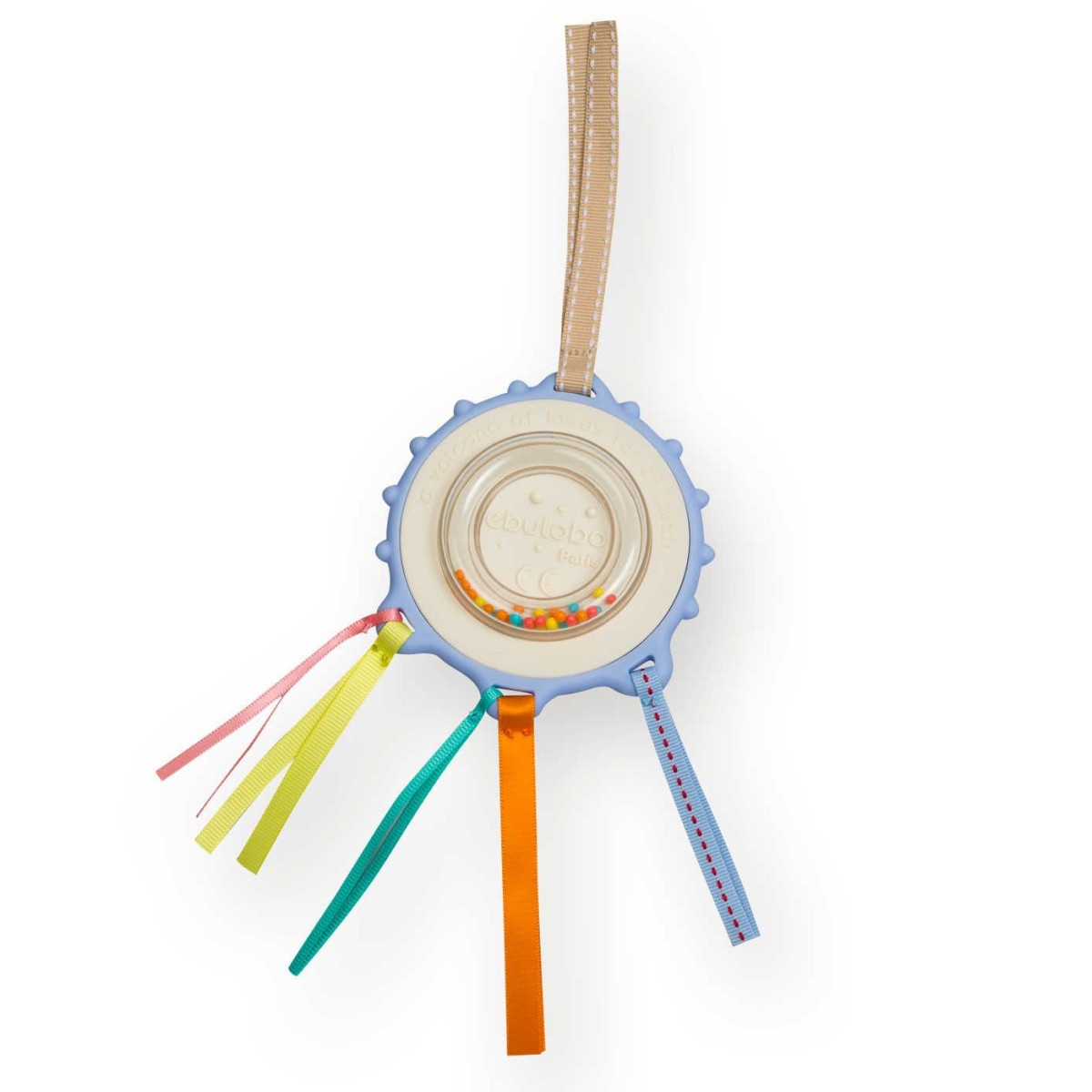 Ebulobo Gryzak Literka "F" z grzechotką i metkami od urodzenia