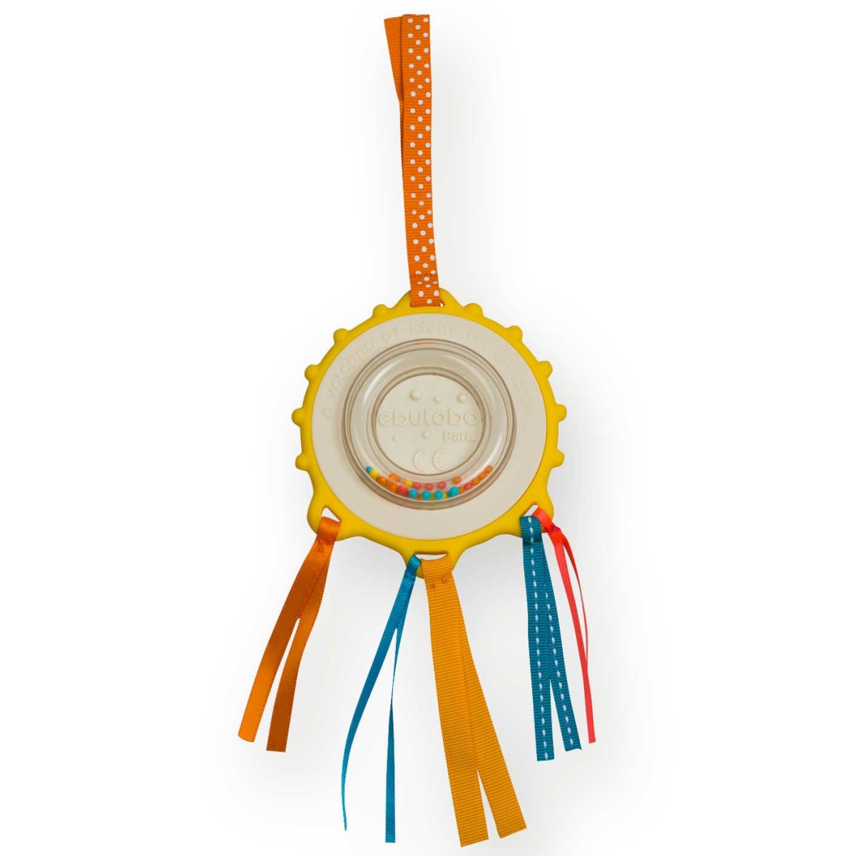 Ebulobo Gryzak Literka "U" z grzechotką i metkami od urodzenia