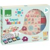 Vilac drewniane stempelki Mandala 64 sztuk dla dzieci +4 Vilac drewniane stempelki Mandala 64 sztuk dla dzieci +4