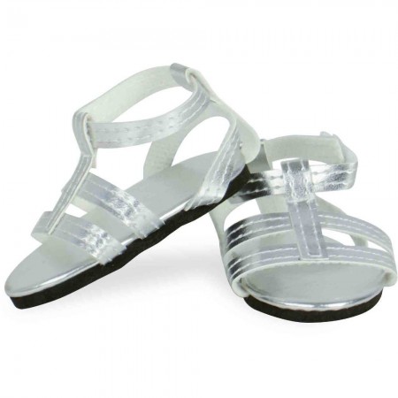 Buciki srebrne dla lalek 39-48cm, Petitcollin Buciki srebrne dla lalek 39-48cm, Petitcollin