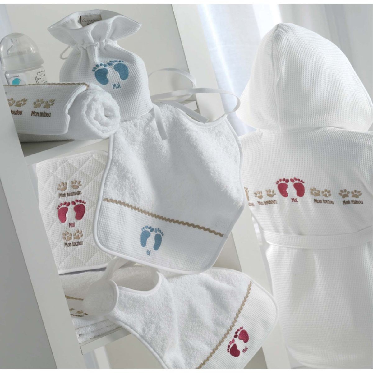 Bawełniany śpiworek do spania dla niemowlaka różowy 60cm Stópki, Poyet