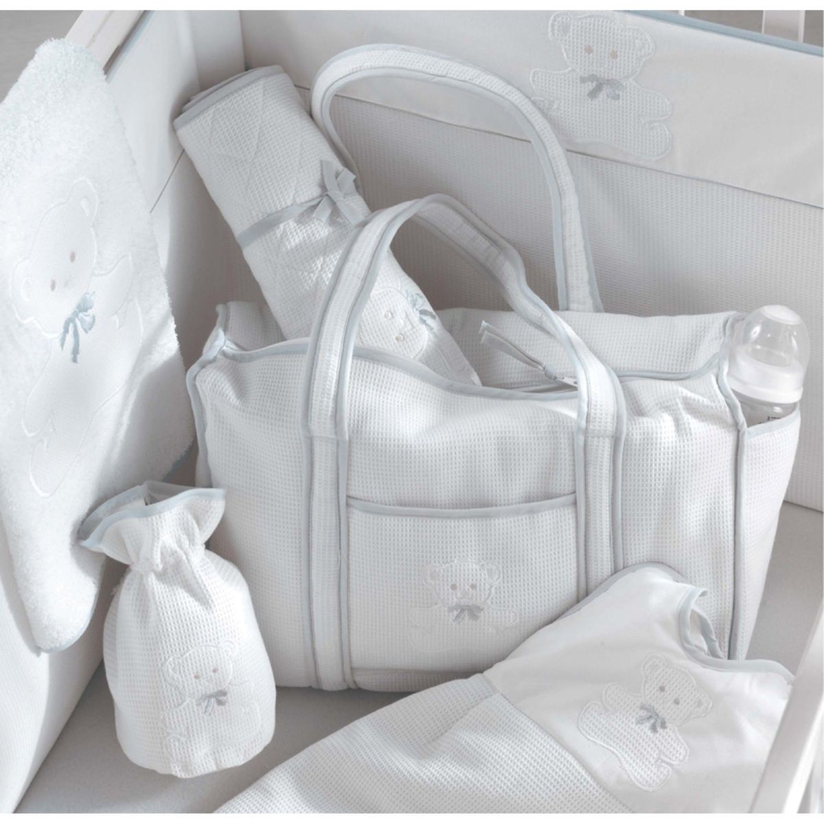 Bawełniany śpiworek do spania dla niemowlaka 85cm Miś szary, Poyet