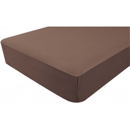 Prześcieradła 2 sztuki jersey 70x140cm białe/czekolada, Poyet Prześcieradła 2 sztuki jersey 70x140cm białe/czekolada, Poyet