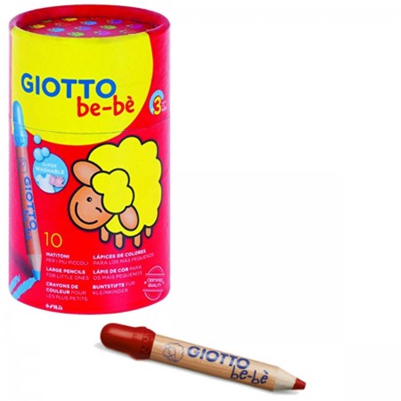 Giotto Bebe 10 kredek dla 2 latków w piórniku, grube i wytrzymałe