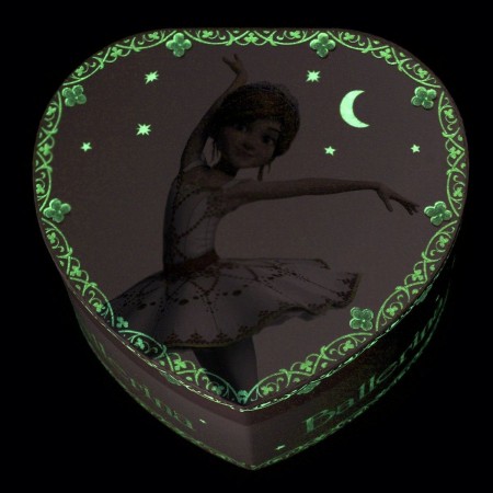 Szkatułka z pozytywką Ballerina© świecąca w kształcie serca, Trousselier