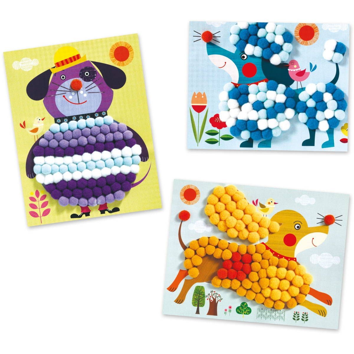 Psy Zestaw artystyczny z pomponami, Djeco