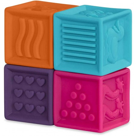 B.Toys Klocki miękkie dla niemowląt One Two Squeeze B.Toys Klocki miękkie dla niemowląt One Two Squeeze
