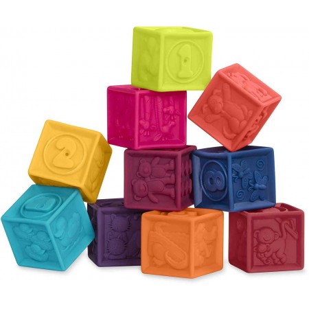 B.Toys Klocki miękkie dla niemowląt One Two Squeeze B.Toys Klocki miękkie dla niemowląt One Two Squeeze