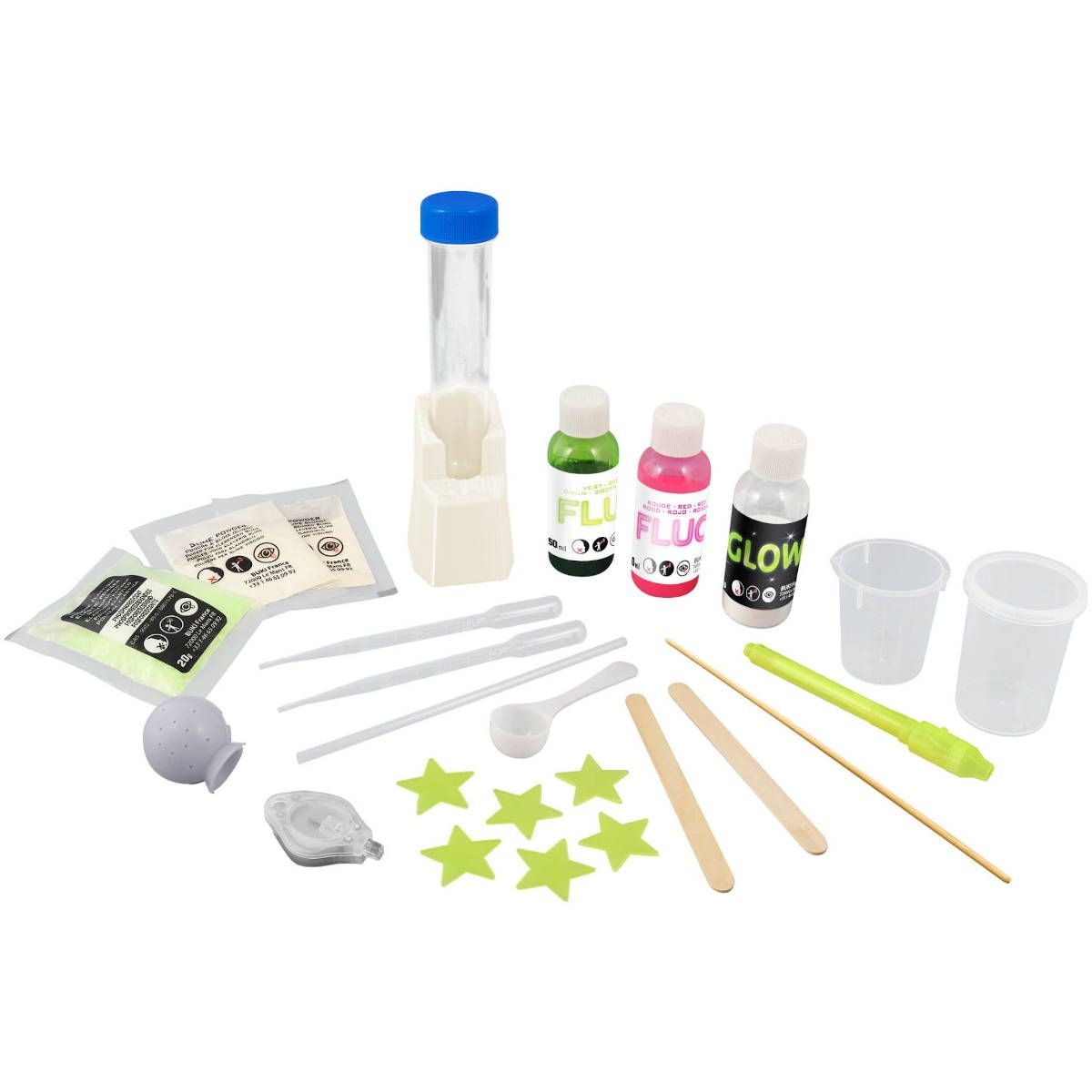 Buki Zestaw eksperymentów w ciemności Mega Fluo & Glow +8