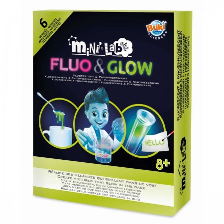 Buki Mini Lab 6 eksperymentów w ciemności Fluo & Glow +8