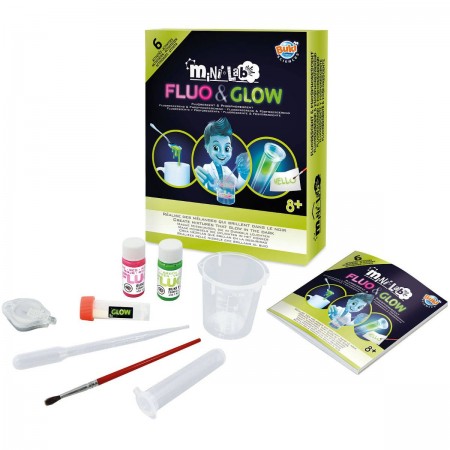 Buki Mini Lab 6 eksperymentów w ciemności Fluo & Glow +8