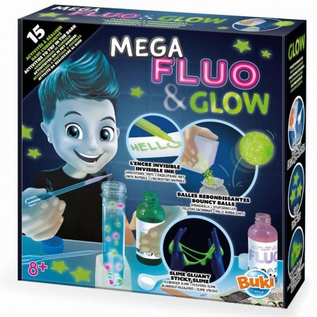 Buki Zestaw eksperymentów w ciemności Mega Fluo & Glow +8