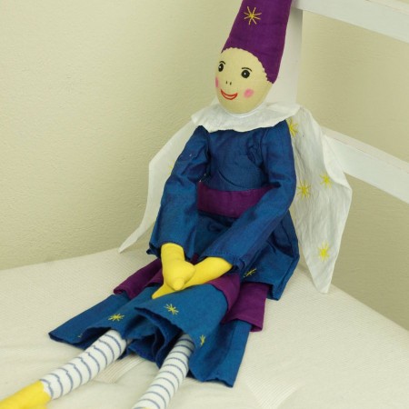 Elf granatowo-fioletowy lalka haftowana szmaciana dla dzieci