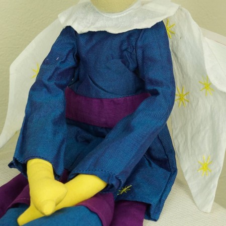 Elf granatowo-fioletowy lalka haftowana szmaciana dla dzieci