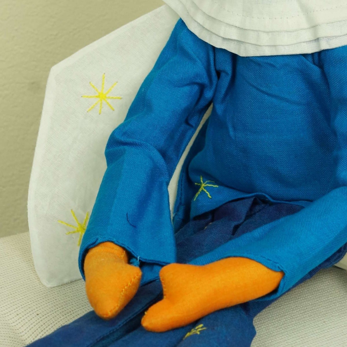 Lalka haftowana Elf Niebieski 60 cm, L'Oiseau Bateau