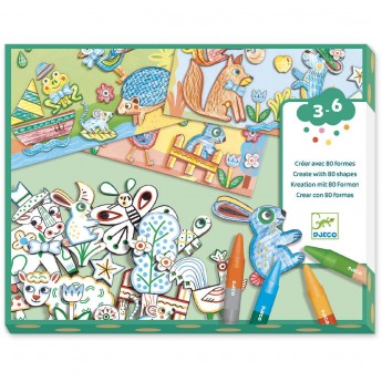 Djeco Pierwsze kolaże Świat Zwierząt dla dzieci +3 lat