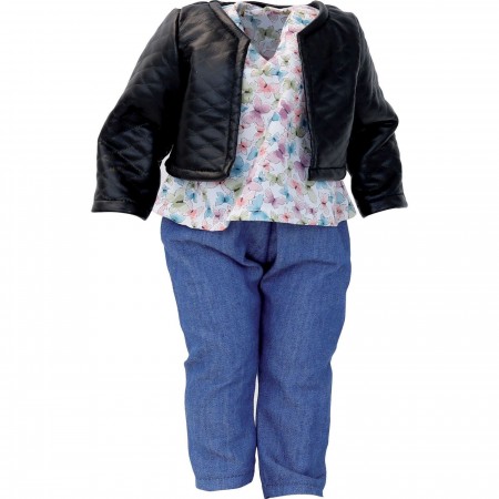 Petitcollin Ubranka dla lalek 40 cm Saxe dżinsy, bluza, kurtka