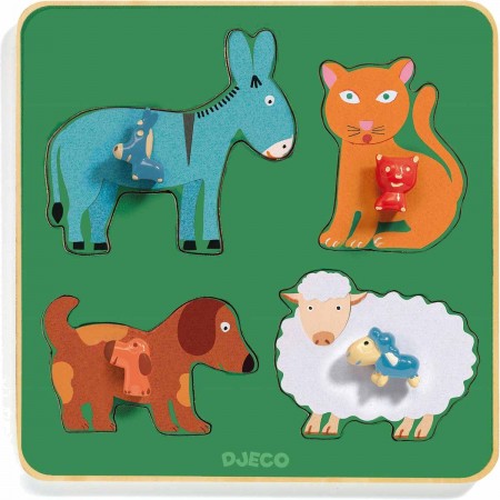 Djeco Drewniane puzzle rodzina z farmy Djeco Drewniane puzzle rodzina z farmy