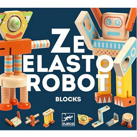 Djeco Drewniany robot Ze Elastorobot +3