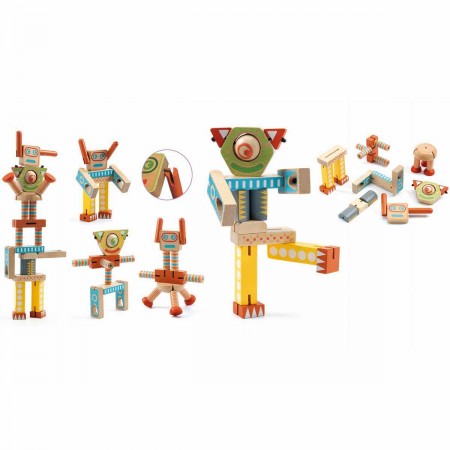 Djeco Drewniany robot Ze Elastorobot +3 Djeco Drewniany robot Ze Elastorobot +3