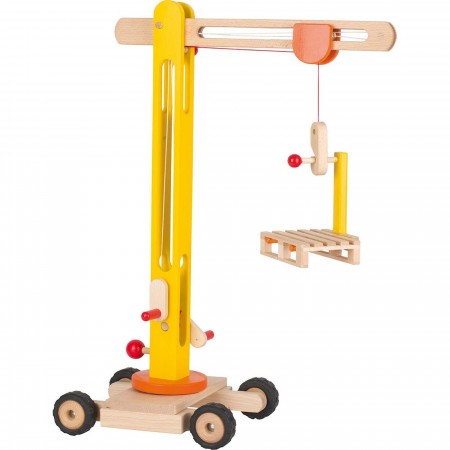 Goki Dźwig drewniany 64 cm na kółkach dla dzieci +3 Goki Dźwig drewniany 64 cm na kółkach dla dzieci +3