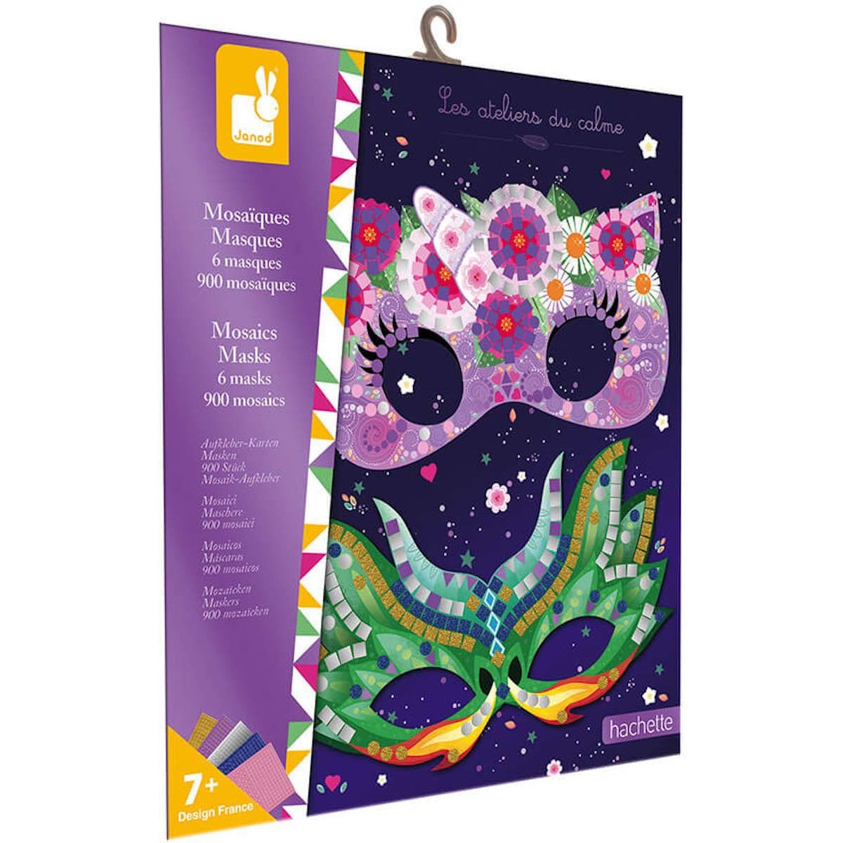 Janod Zestaw kreatywny Mozaika Maski dla dzieci +7 lat | Dadum Kraków