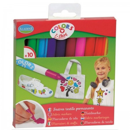 Aladine 10 markerów do tkanin dla dzieci +5 lat