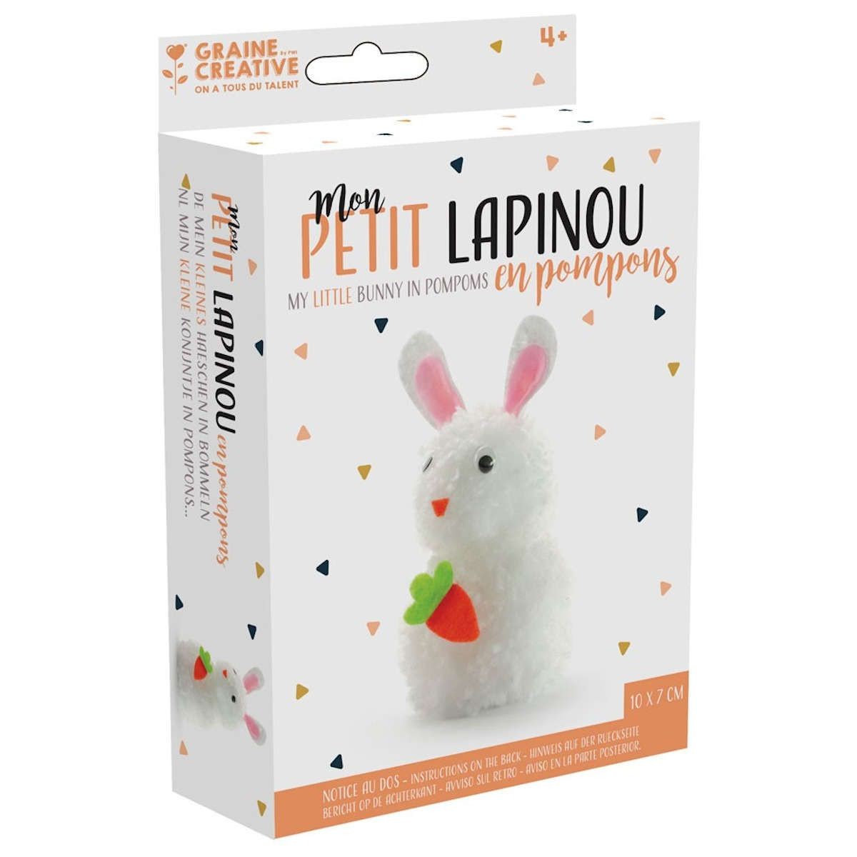 Królik z Pomponów zestaw kreatywny +4, Graine Creative