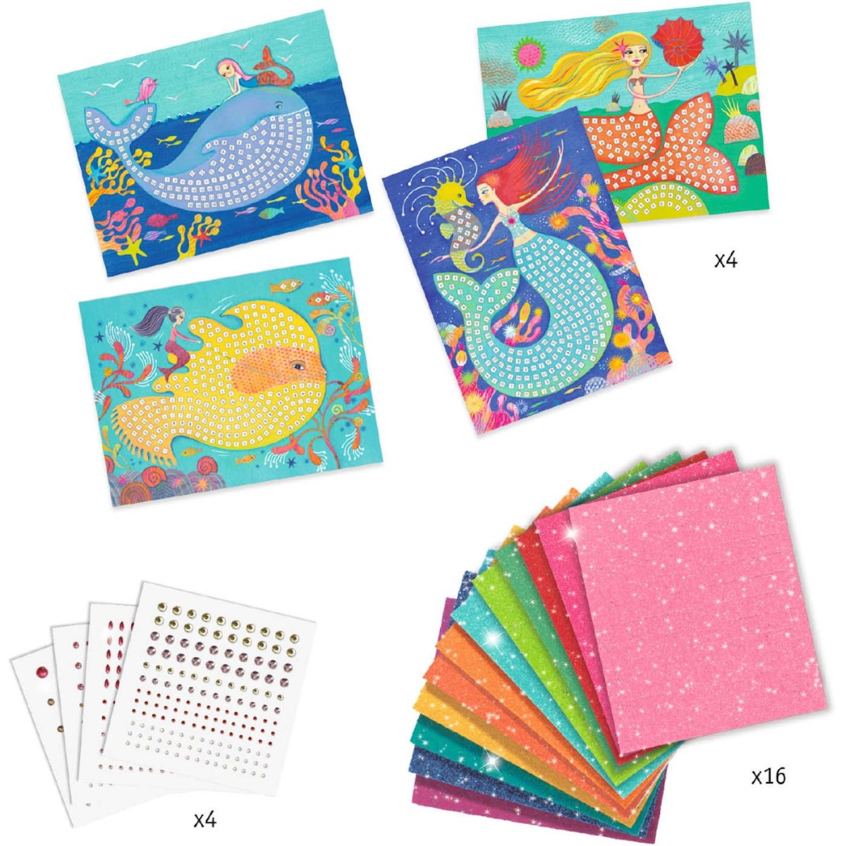 Djeco SYRENY Mozaika piankowa błyszcząca dla dzieci +4