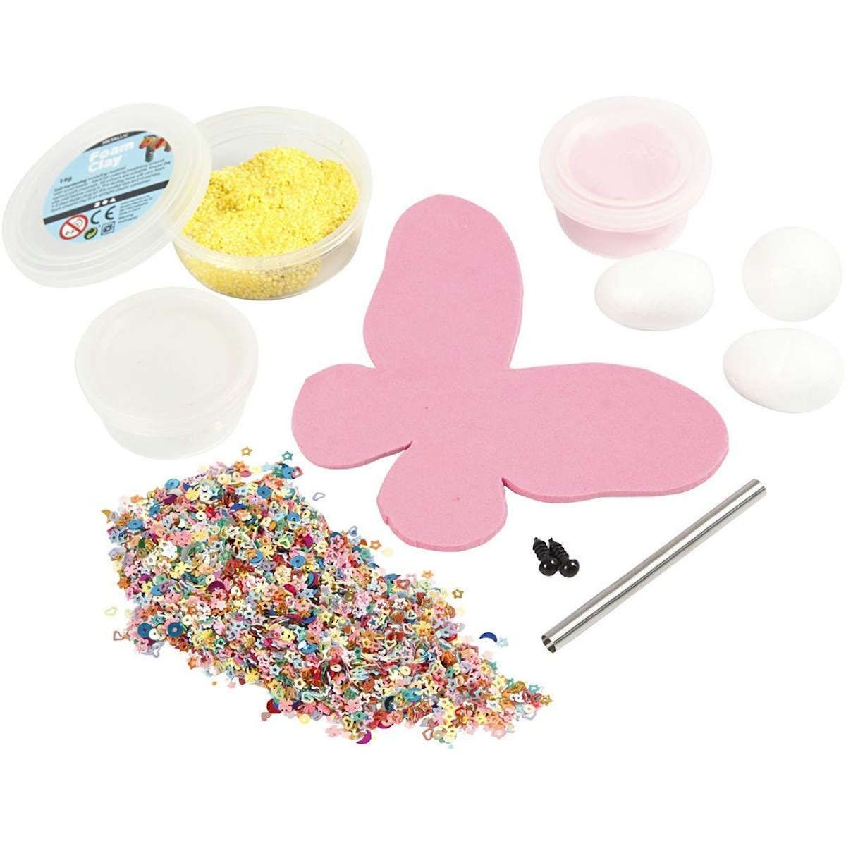 Motylek Belle cekiny i masa Silk Clay +3, Creotime