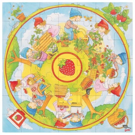 Goki Duże puzzle 49 elementów Uprawa Truskawek +4 Goki Duże puzzle 49 elementów Uprawa Truskawek +4