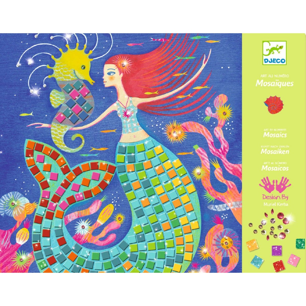 Djeco SYRENY Mozaika piankowa błyszcząca dla dzieci +4