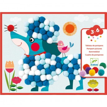 Psy Zestaw artystyczny z pomponami, Djeco