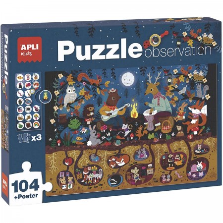 Apli Kids Puzzle obserwacyjne Las 104 el 5+