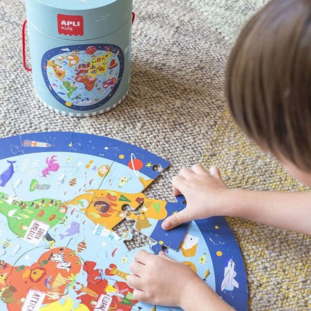 Apli Kids Puzzle okrągłe w tubie Mapa Świata 48 el. 5+ Apli Kids Puzzle okrągłe w tubie Mapa Świata 48 el. 5+