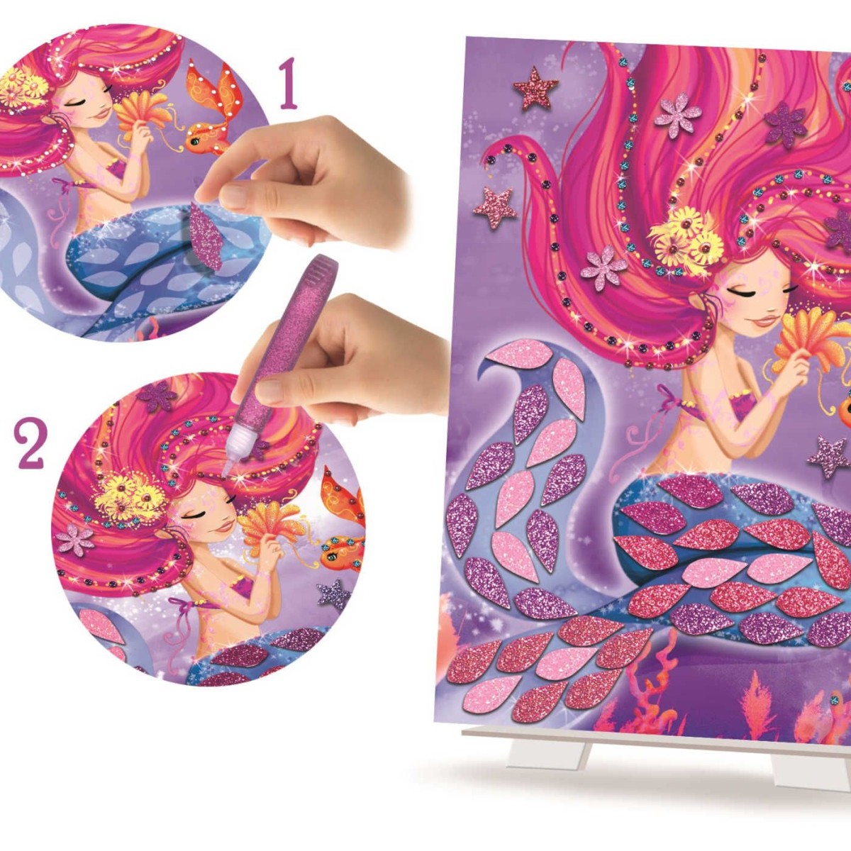 Crea Lign Zestaw kreatywny z brokatem Syreny dla dzieci | Dadum Kraków